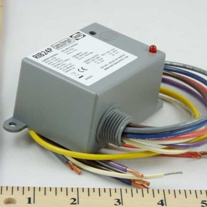 FUNCTIONAL DEVICES Functional Devices RIB24P Enclosed Relay 20A DPDT 24V AC/DC Coil