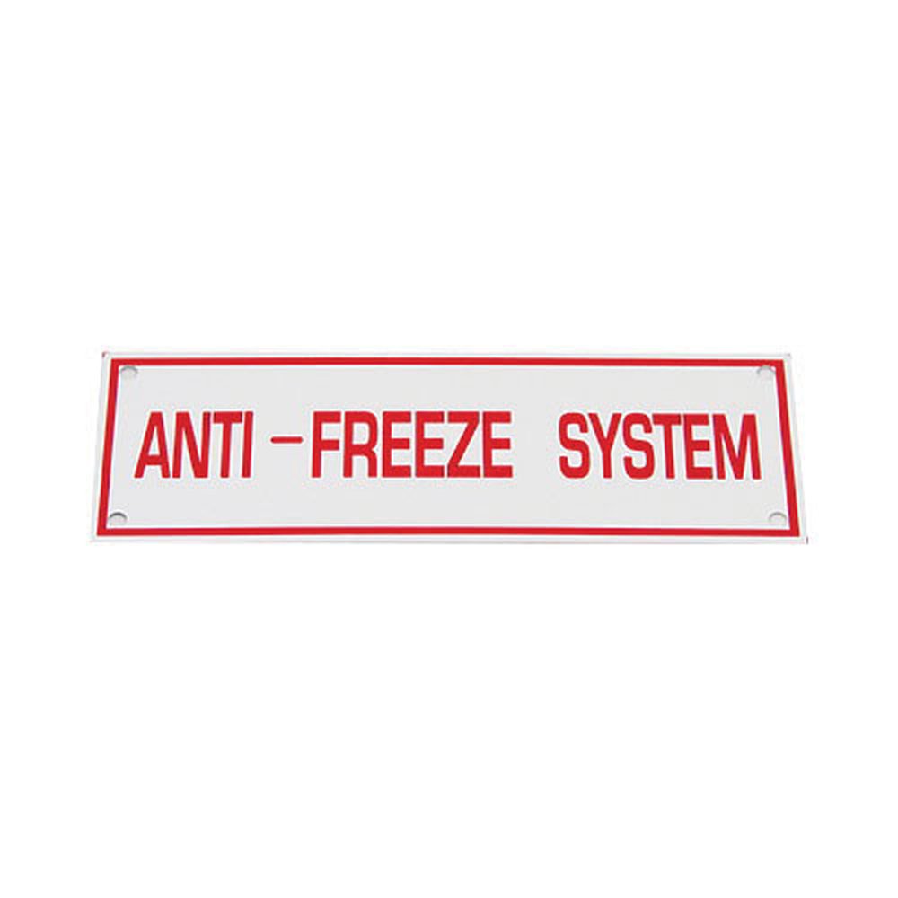 FPPI Fppi 02-022-00 removable plastic coating aluminum anti-freeze system sign 6 in L x 2 in W