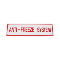 FPPI Fppi 02-022-00 removable plastic coating aluminum anti-freeze system sign 6 in L x 2 in W