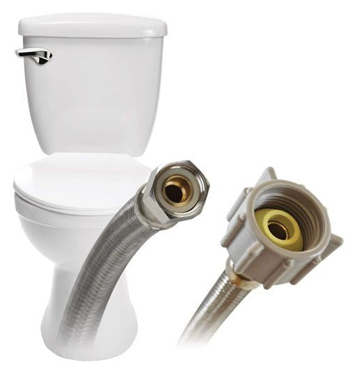 FLUIDMASTER Fluidmaster B1T12 12 Braided Stainless Steel Toilet Connector 3/8 Compression x 7/8 Ballcock