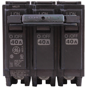 GENERAL ELECTRIC GE THQL32040 THQL Molded Case Circuit Breaker 120/240 VAC 40 Amp 10 kAIC 3 Poles