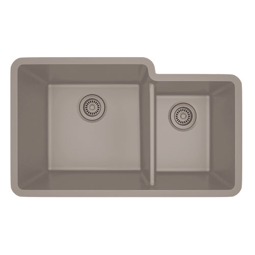 DAKOTA Dakota Plumbing GSE-QC6040LD-BK 60/40 Undermount Kitchen Sink Black