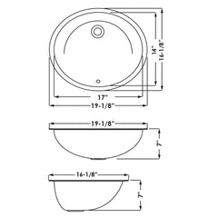 DAKOTA Dakota Plumbing Products GSR-20-1916B Undermount Vanity Sink