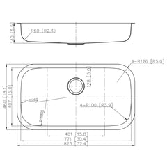 DAKOTA Dakota Plumbing Products GSR-18-3218ADA Undermount Kitchen Sink