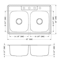 DAKOTA Dakota Plumbing Products GSR-20-TM5050-3ADA Kitchen Sink Ada
