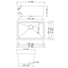 DAKOTA Dakota Plumbing Products GSZ-2718 Undermount Kitchen Sink