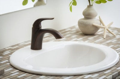 GERBER Gerber G0012831CH Maxwell 21 x 17-7/8 in. Oval Drop-in Bathroom Sink in White