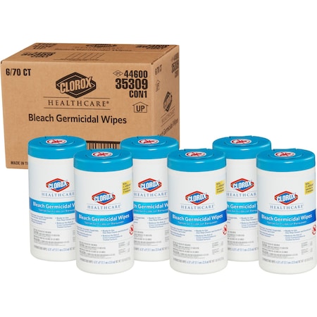 CLOROX Clorox 35309 Bleach Germicidal Wipes 70/Canister Unscented