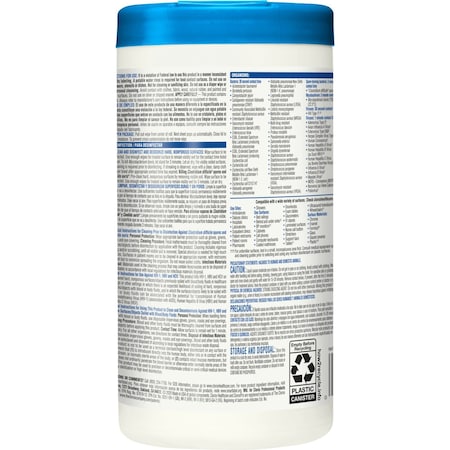 CLOROX Clorox 35309 Bleach Germicidal Wipes 70/Canister Unscented