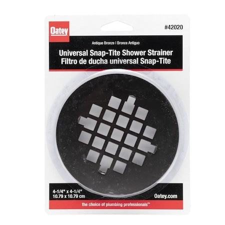 OATEY Oatey 42020 4-1/4 Pipe Dia. Stainless Steel Floor Snap-Tite Designer Finish Strainer