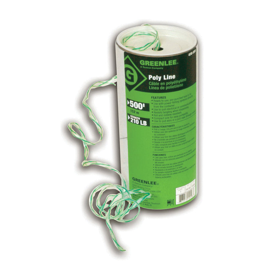 GREENLEE Greenlee 430-500 Green Tracer Polyfiber Spiral Wrap Fishing System Poly Line 210lb