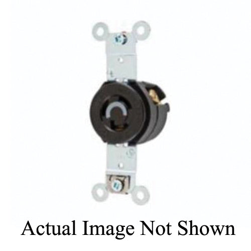 HUBBELL WIRING Hubbell HBL4760 15 Amp 277 VAC NEMA L7-15R Black Nylon Single Locking Receptacle