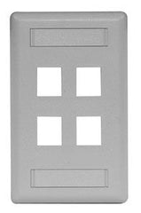 Hubbell IFP14GY HWDK IFP14GY PLATE, WALL,FLUSH,1-G, 4-Port, Gray