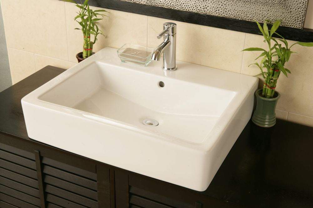 ICERA ICERA L-8200.01 Box Vessel Bathroom Sink Deck Mount Rectangle in Rectangle
