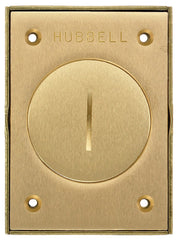 Hubbell S3425 2-3/8 Inch Brass Round Single Receptacle Floor Box Cover