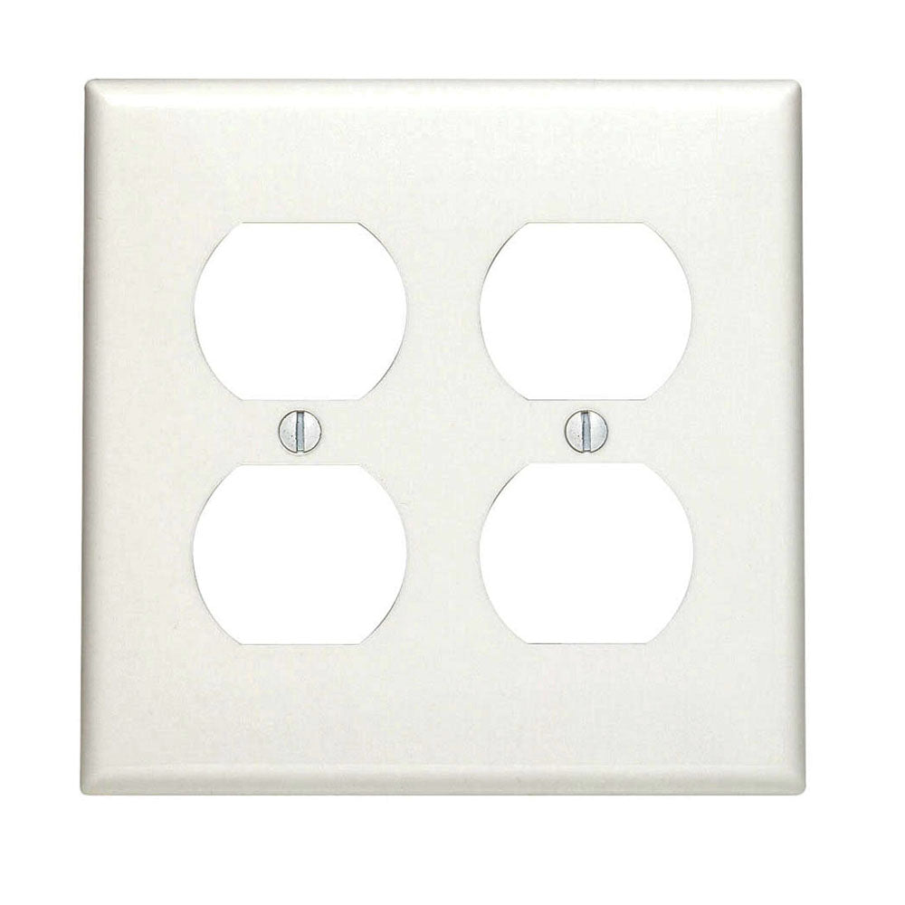 LEVITON Leviton 80716-W 2 Gang Duplex Receptacle Wall Plate White