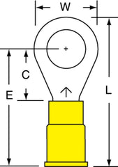 3M 3M MV10-516R/SX Scotchlok small ring tongue terminal insulated 5/16 stud 500/case straight 7000133339