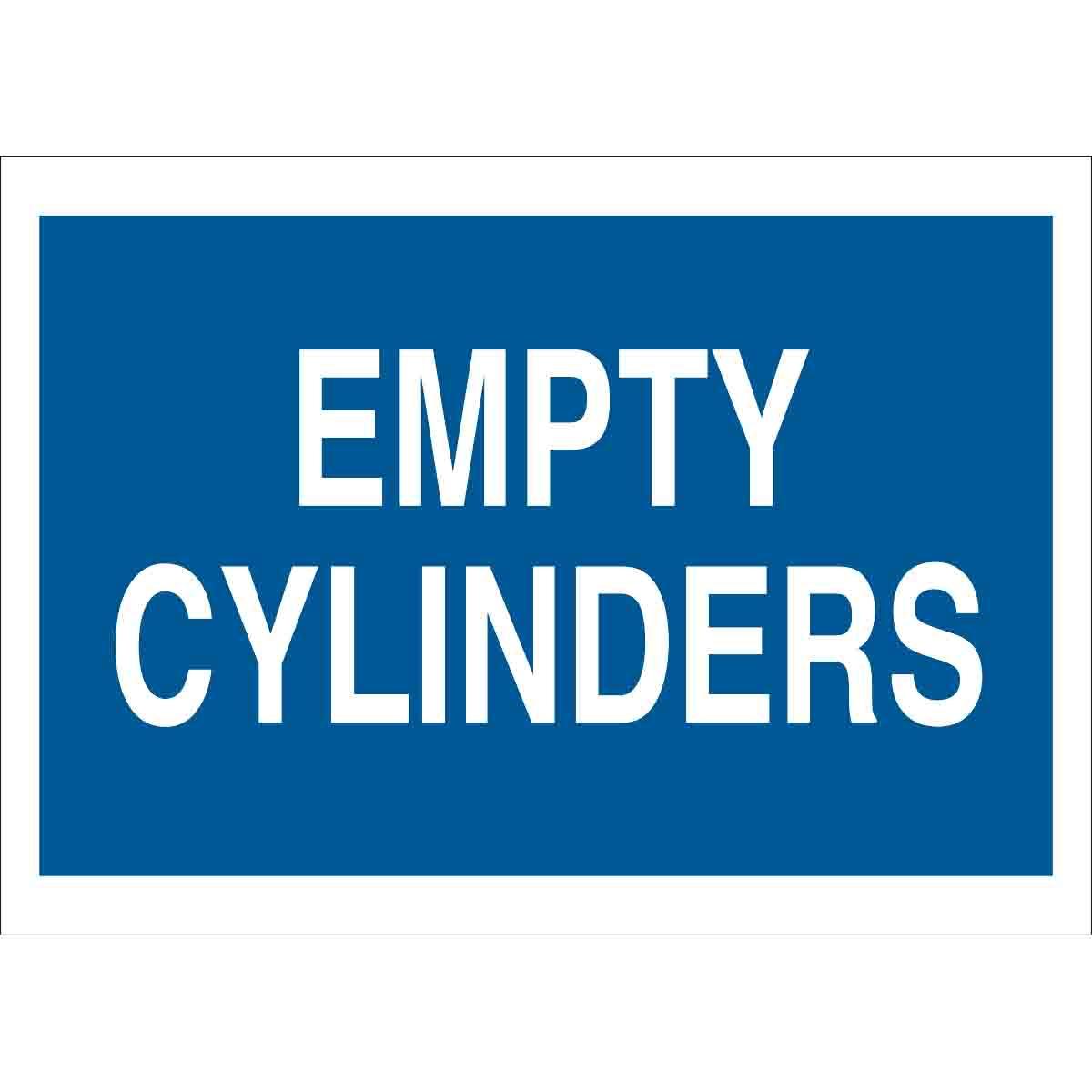 BRADY Brady 25745 10 Width x 7 Height B-401 Plastic White on Blue Chemical and Hazardous Materials Sign for Empty Cylinders