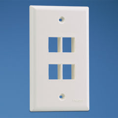 Panduit NK4FNEI NetKey 4-Port Faceplate, Ivory