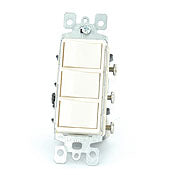 LEVITON Leviton 1755-T Decora Single-Pole AC Combination Switch 15 Amp 120 Volt Non-Grounded Light Almond