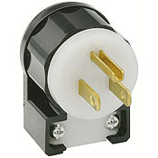 LEVITON Leviton 5266-CA Power Plug 15A 125V NEMA 5-15P Black/White