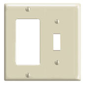 LEVITON Leviton 80405-I Wallplate Combination 2 Thermoset Ivory