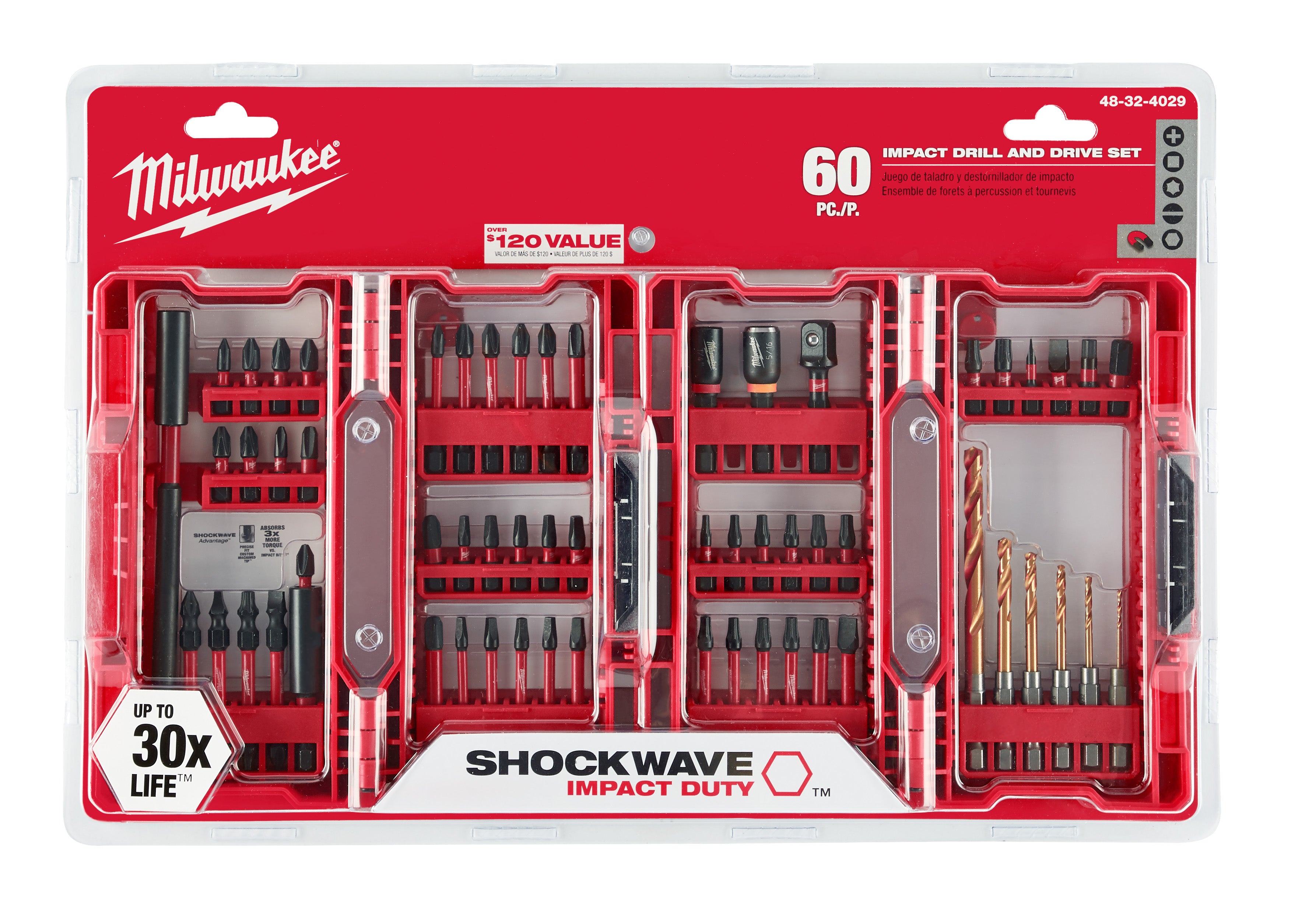 MILWAUKEE Milwaukee 48-32-4029 SHOCKWAVE 60-Piece Impact Drill and Drive Set