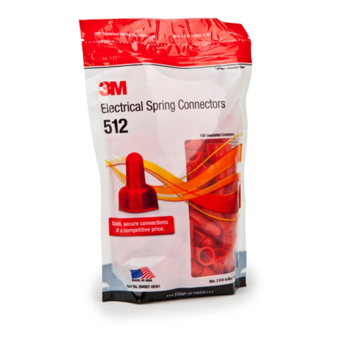 3M 3M 512-POUCH Flame Retardant Insulated Twist-On Wire Connector Red 100/Pouch