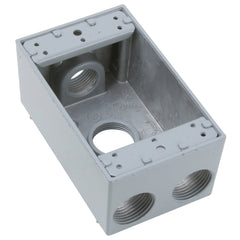 Legrand WPB34 3/4 inch 18 in Gray Die-Cast Aluminum 1-Gang 4-Hole Surface Mounting Weatherproof Box