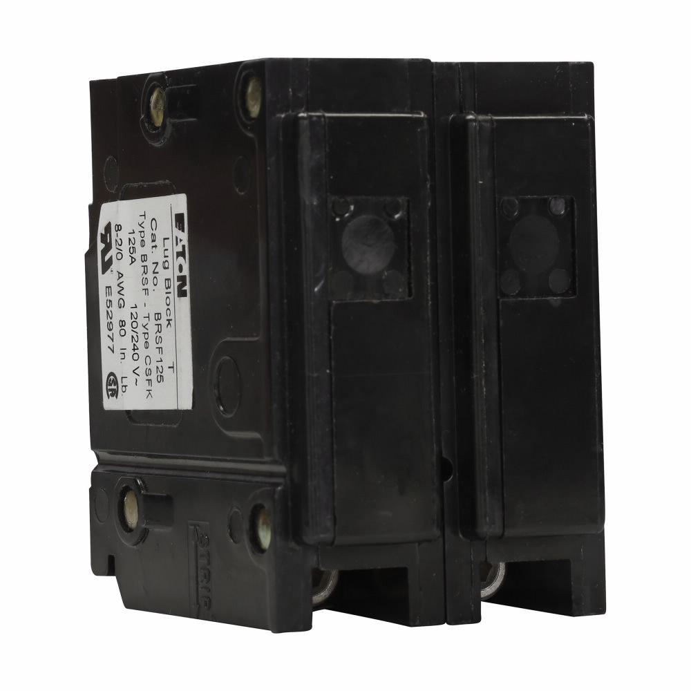 EATON Eaton BRSF125 Main/Sub-Feed Lug Block, 125 Amp, 2-Pole