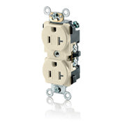 LEVITON Leviton TBR20-I Duplex Tamper Resistant Receptacle 125 VAC 20 A 2 Pole 3 Wire