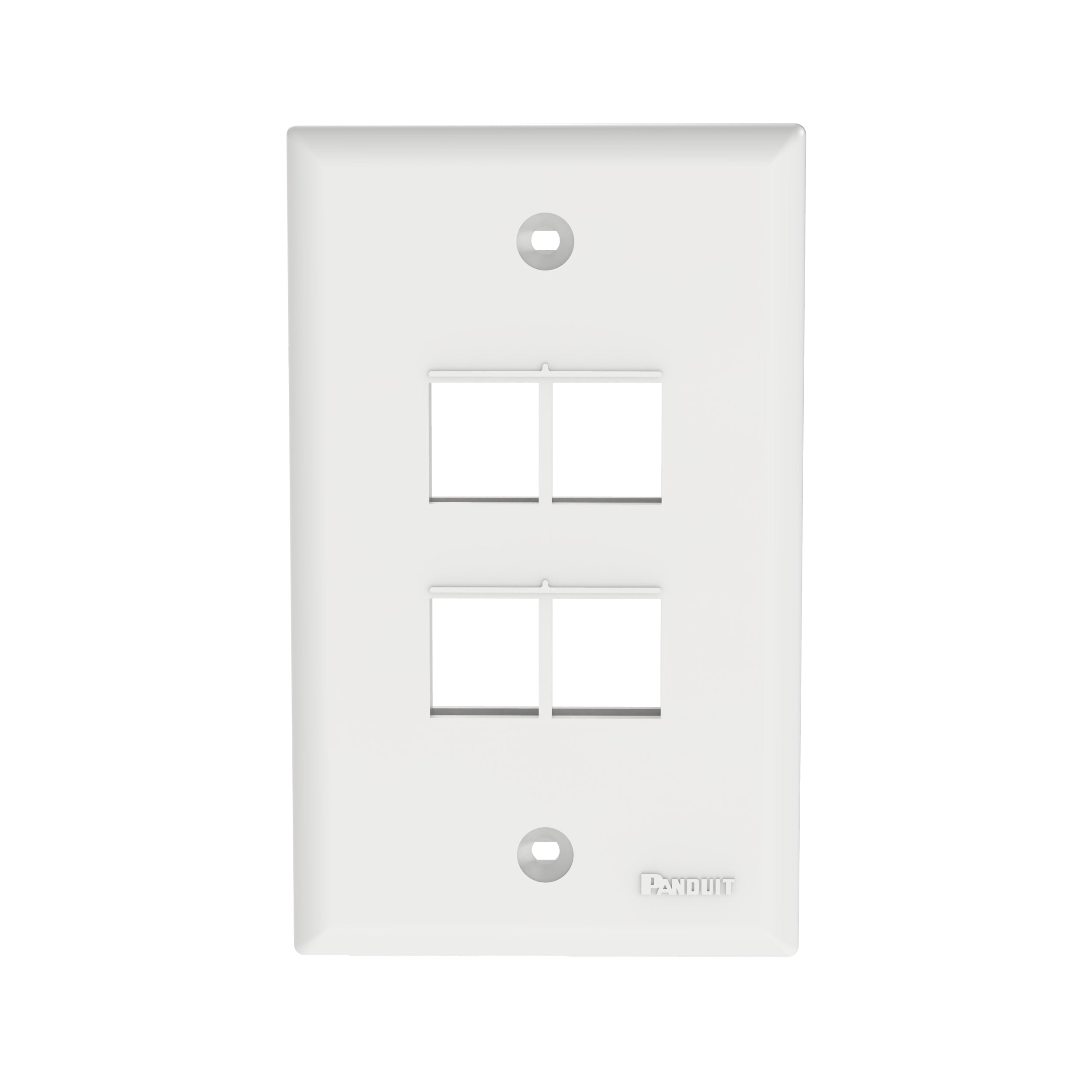 PANDUIT Panduit NK4FNWH NetKey 4-Port Faceplate, White