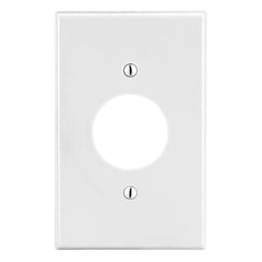 Hubbell Wiring Device-Kellems P7W Wallplate 1-Gang Single Receptacle 1.40 Opening White