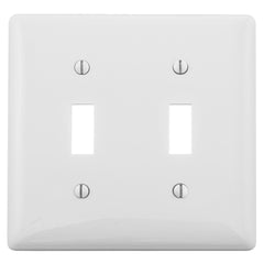 Hubbell Wiring Device-Kellems NP2W Standard Wall Plate 2 Gang 2 Toggle Switch