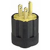 Leviton 113 Plug Bl Str 125VAC 15A 2 3 BK TPE RBR
