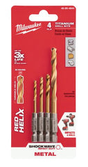 MILWAUKEE Milwaukee 48-89-4644 4-Piece Shockwave Red Helix Drill Bits