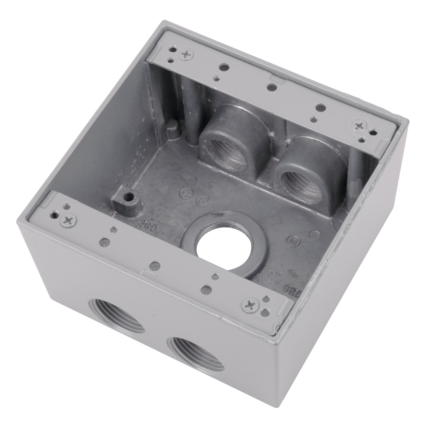 ABB ABB 2IHD5-2 Red Dot 2-Gang Weatherproof Metallic Device Box (5) 3/4 Hubs