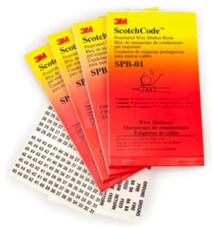 3M 3M SPB-04 Pre-Printed Wire Marker Book 1.37 Inch Length 0.22 Inch Width