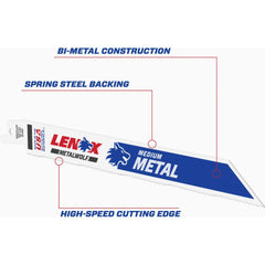 LENOX LENOX 20578818R-OBS Metalwolf Wave Edge 8-Inch 18 TPI Reciprocating Saw Blade (5-Pack)