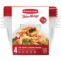 RUBBERMAID Rubbermaid 2223838 TakeAlongs Square Food Storage Container 5.2 Cup (4-Pack)