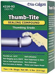 NU-CALGON Nu-Calgon 4216-92 Thumb-Tite Self-Adhesive Sealing Compound 2 lb Box