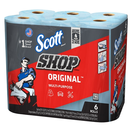 KIMBERLY-CLARK Kimberly-Clark 75180 Scott Shop Towels Absorbent Towel 55 Sheet 1 Ply 6 Pack