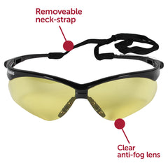 KleenGuard 22476 V30 Nemesis Safety Glasses Amber Anti-Fog Lens Black Frame Replacement MPN