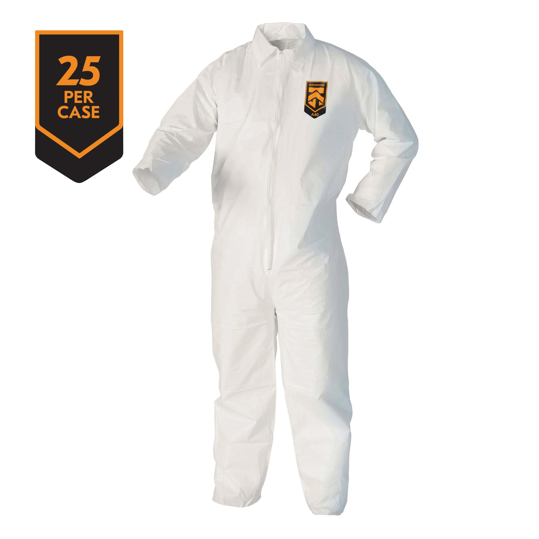 KLEENGUARD KleenGuard 44306 A40 Liquid Particle Protection Disposable Coverall 3XL White Microporous Film Laminate