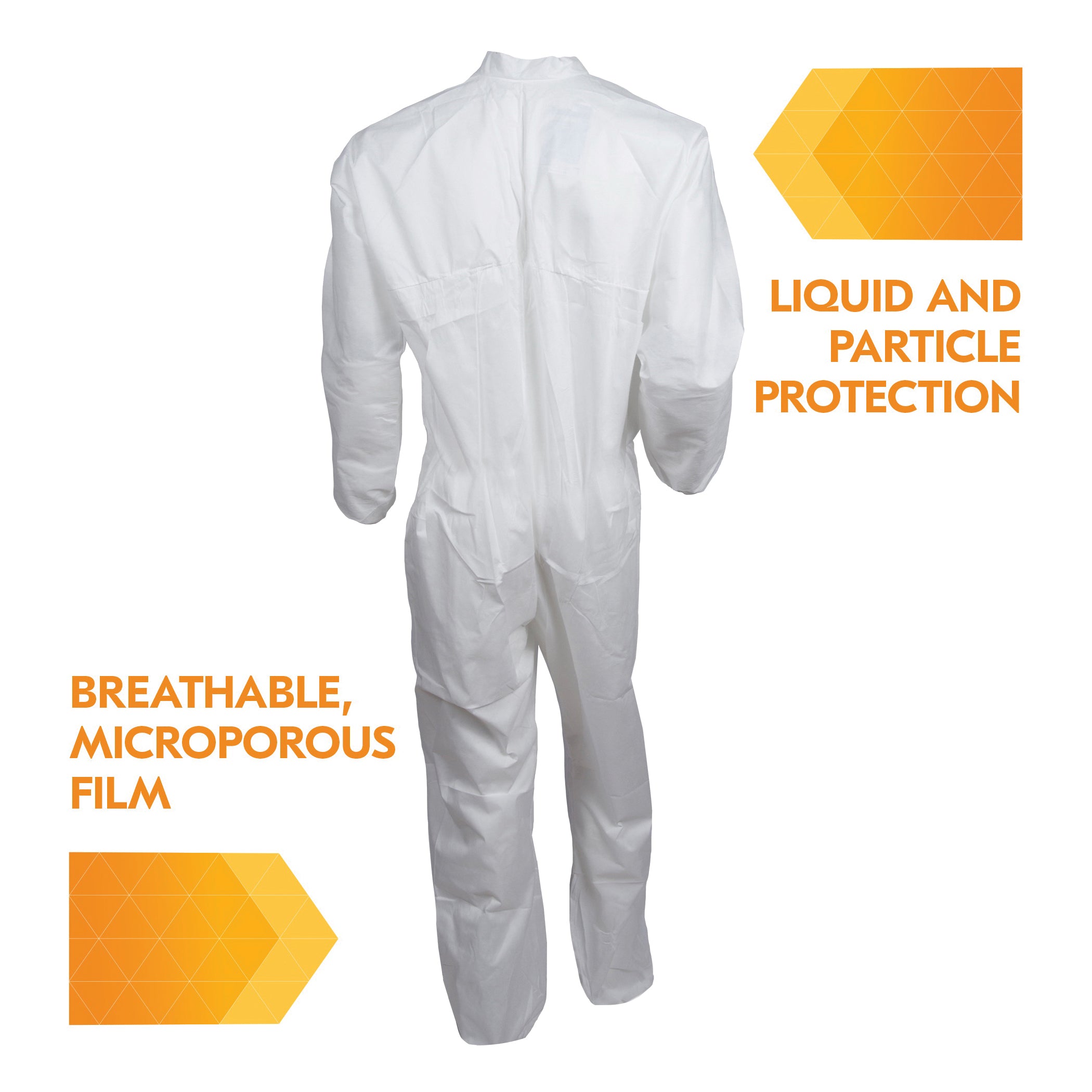 KLEENGUARD KleenGuard 44306 A40 Liquid Particle Protection Disposable Coverall 3XL White Microporous Film Laminate