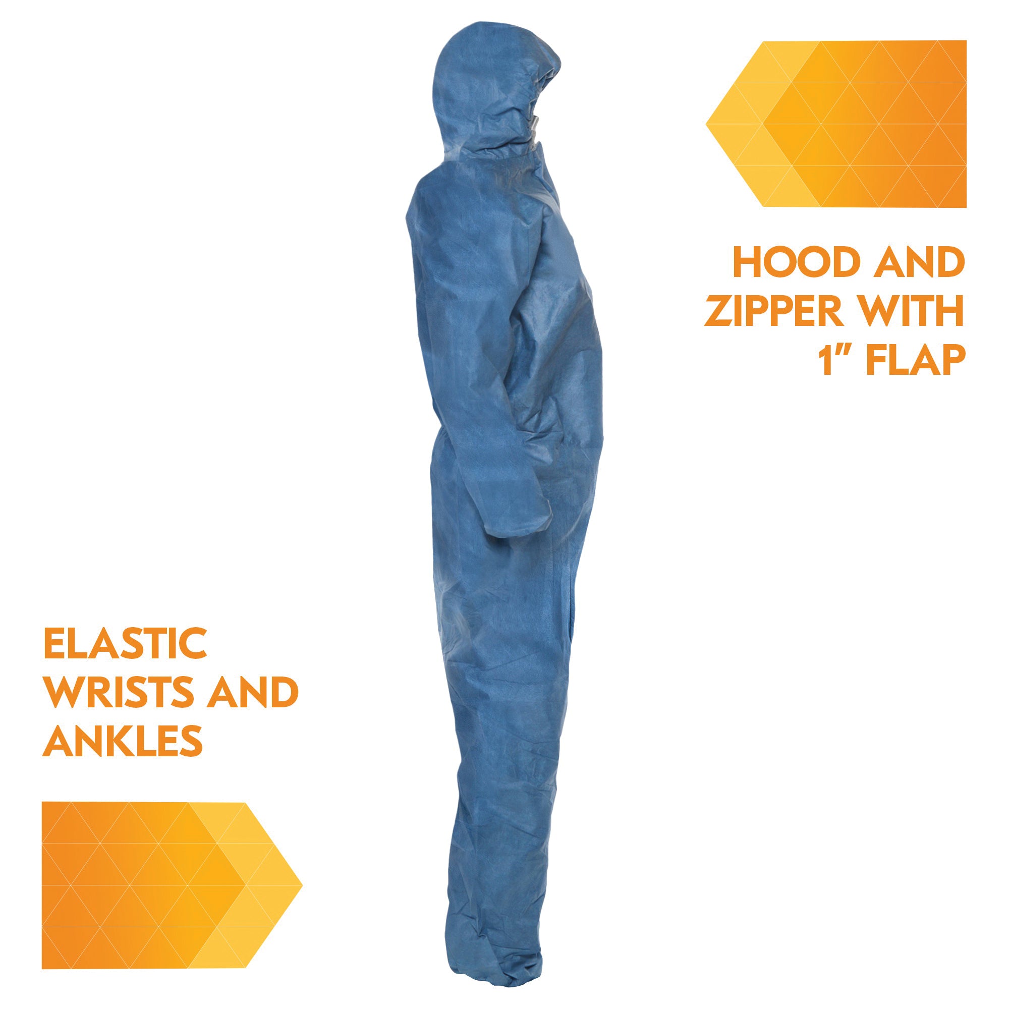KLEENGUARD KleenGuard 58516 A20 Breathable Lightweight Disposable Coverall, 3XL, Blue