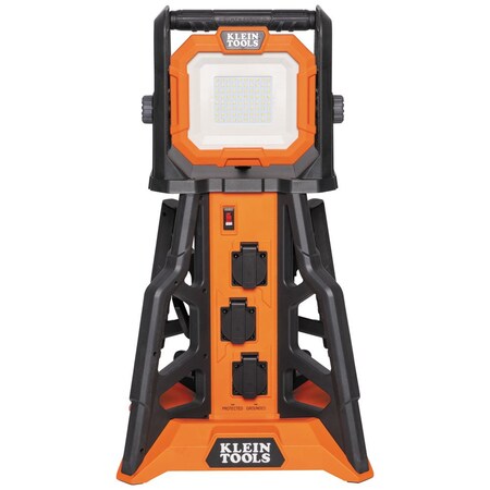 KLEIN TOOLS Klein Tools 29610 PowerHub, 6 Surge Protected 15A Outlets, 5000 Lumen Work Light, 4 USB Ports