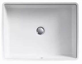 KOHLER Kohler K-2882-0 Verticyl Under-Mount Vitreous China Rectangular Bathroom Sink, 19-13/16 in L x 15-5/8 in W x 6-3/4 in H