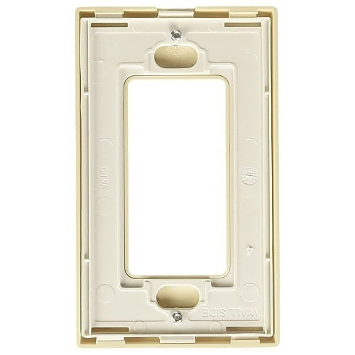 LEVITON Leviton 80301-ST 1-Gang Decora Plus Screwless Wall Plate Polycarbonate, Light Almond