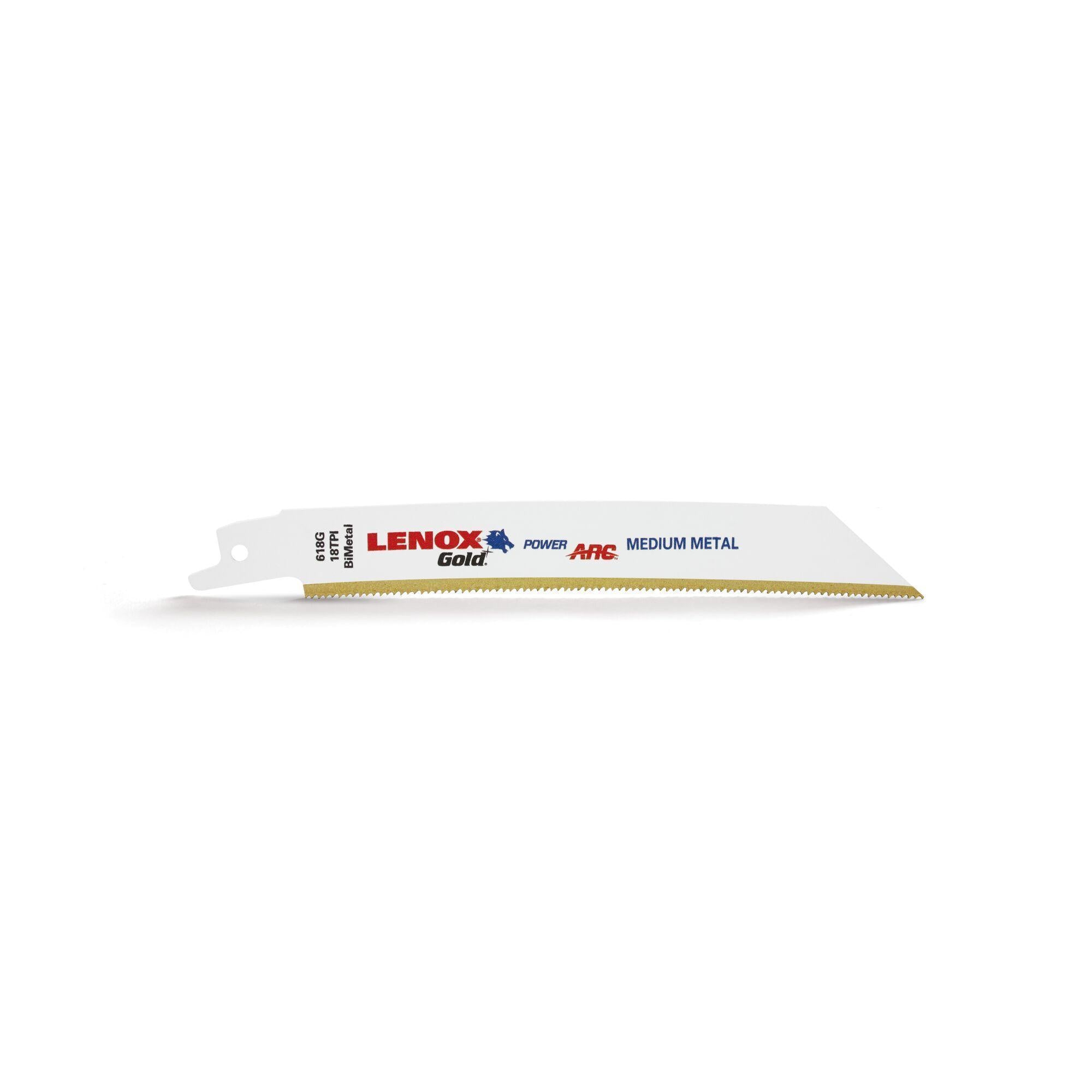 LENOX Lenox 21069618GR Gold Power Arc Reciprocating Saw Blade 6 x 3/4 x 0.035 18 TPI